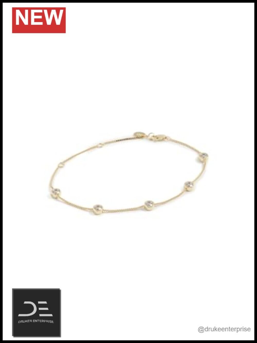 Cubic Zirconia Vermeil Gold Bracelet 14k